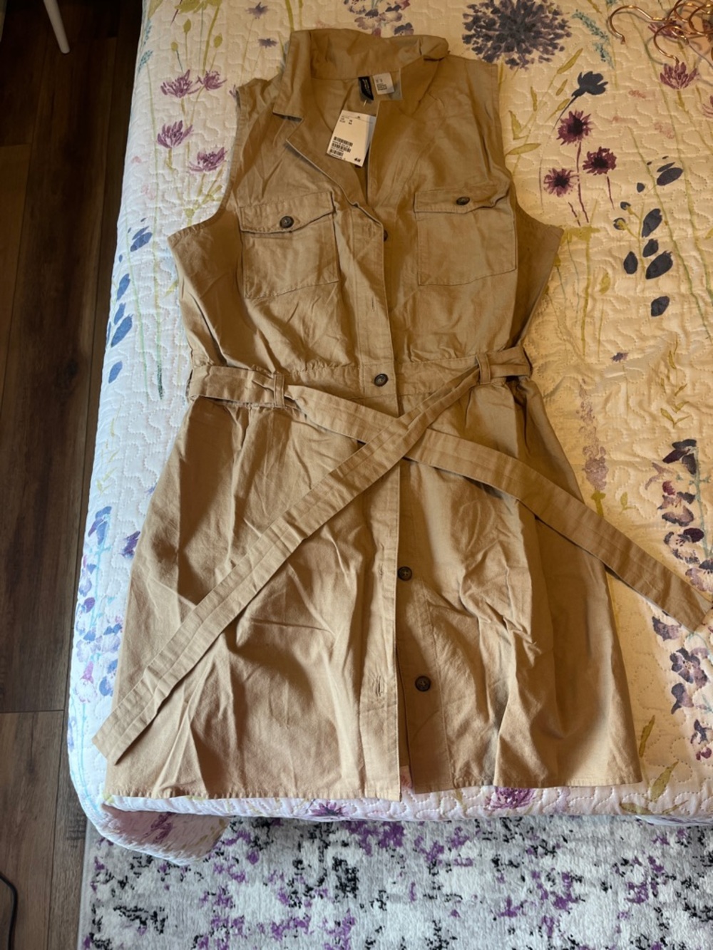 H&M Beige Utility Dress with Pocket Details